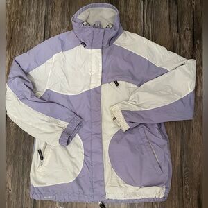 Quest Women’s Midweight Jacket – Lavender/White Colorblock, Double Zip Size M